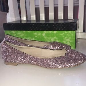 Sam Edelman lavender glitter scallop flats